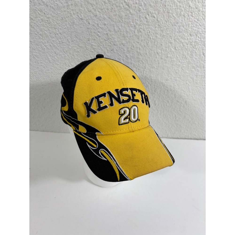 NASCAR Matt Kenseth 20 Joe Gibbs Racing Hat Yellow Black Flame Adjustable Cap